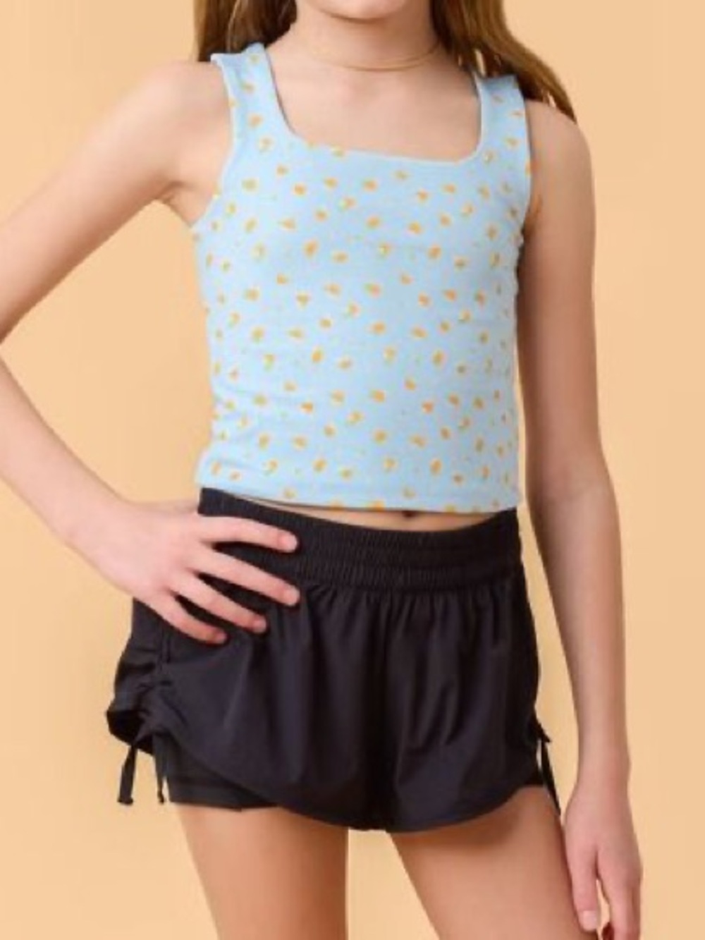 Blogilates Mommy and Me Girls Tiny Bows Shorts Sz M (8) - NWT
